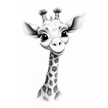 Giraffe Line Drawing Canvas